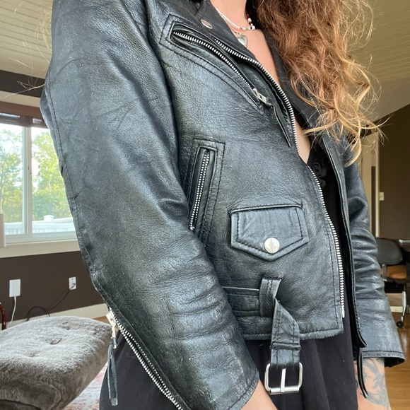 5 HEADS Black Leather Cropped Jacket - Picture 15 of 16